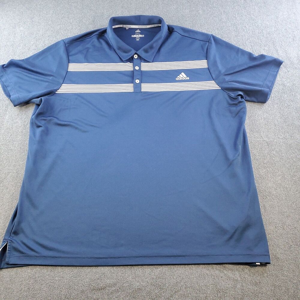 Adidas Golf Polo Shirt Mens Navy Size 2XL Design Short Sleeve